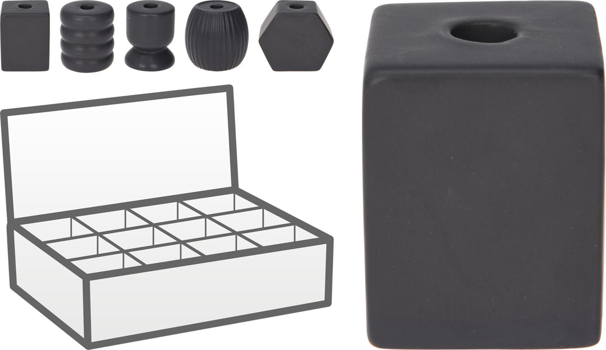 Bougeoir home style noir 5cm pour mini bougies
