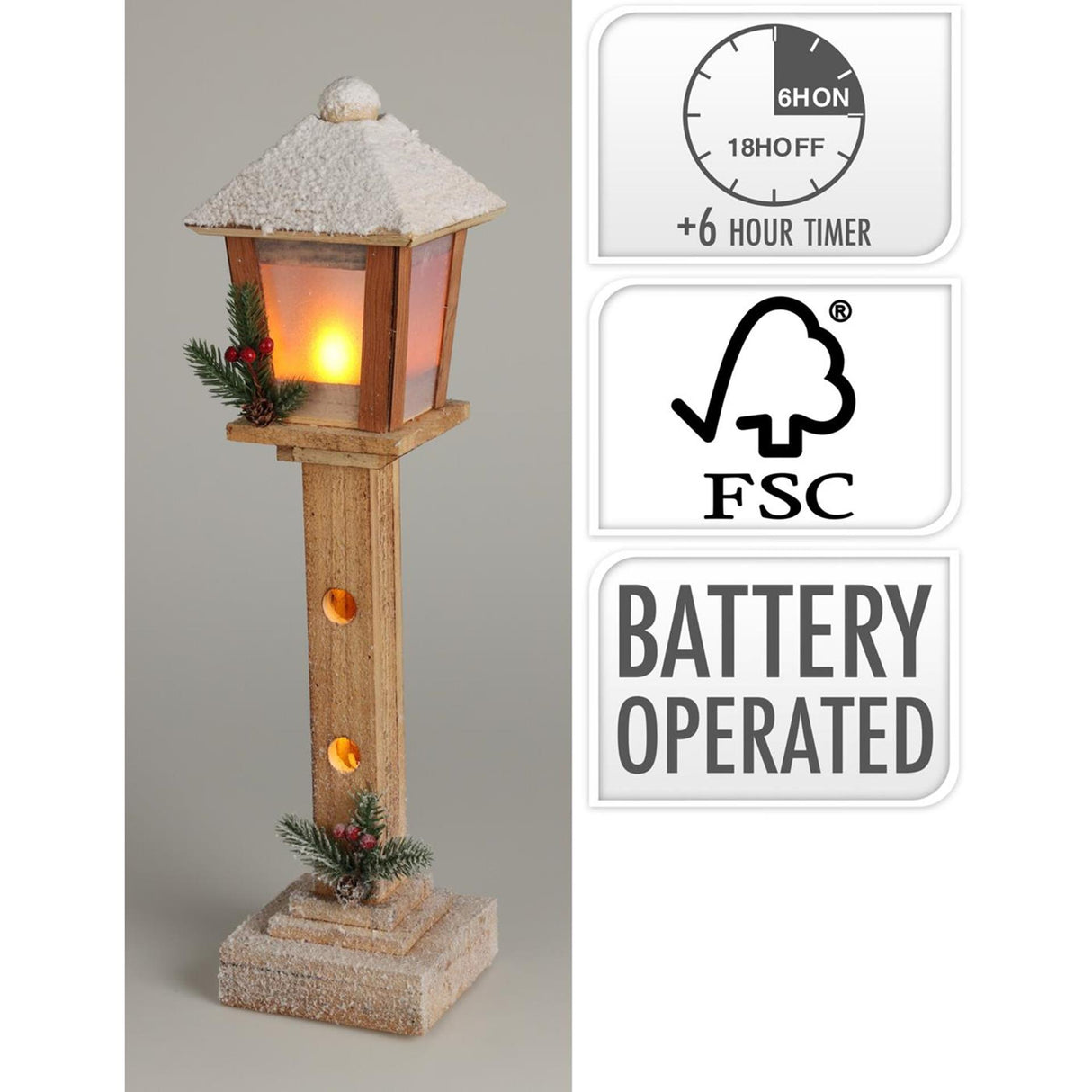 Lanterne de Noël style maison LED 52cm