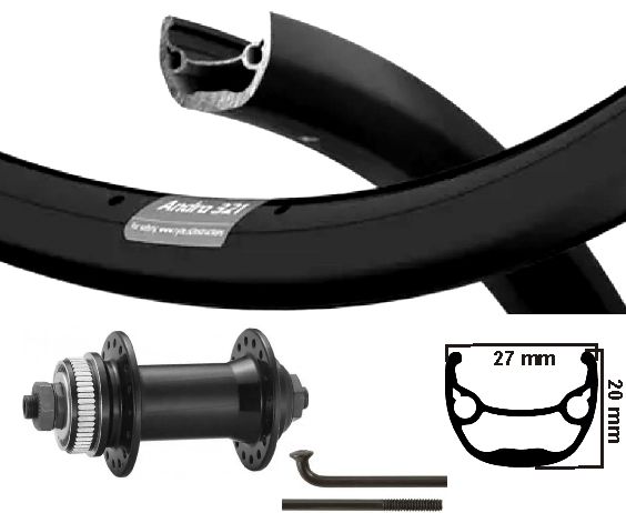 Roue avant Kgs 28 pouces (622) andra 321 rayons noir centerlock
