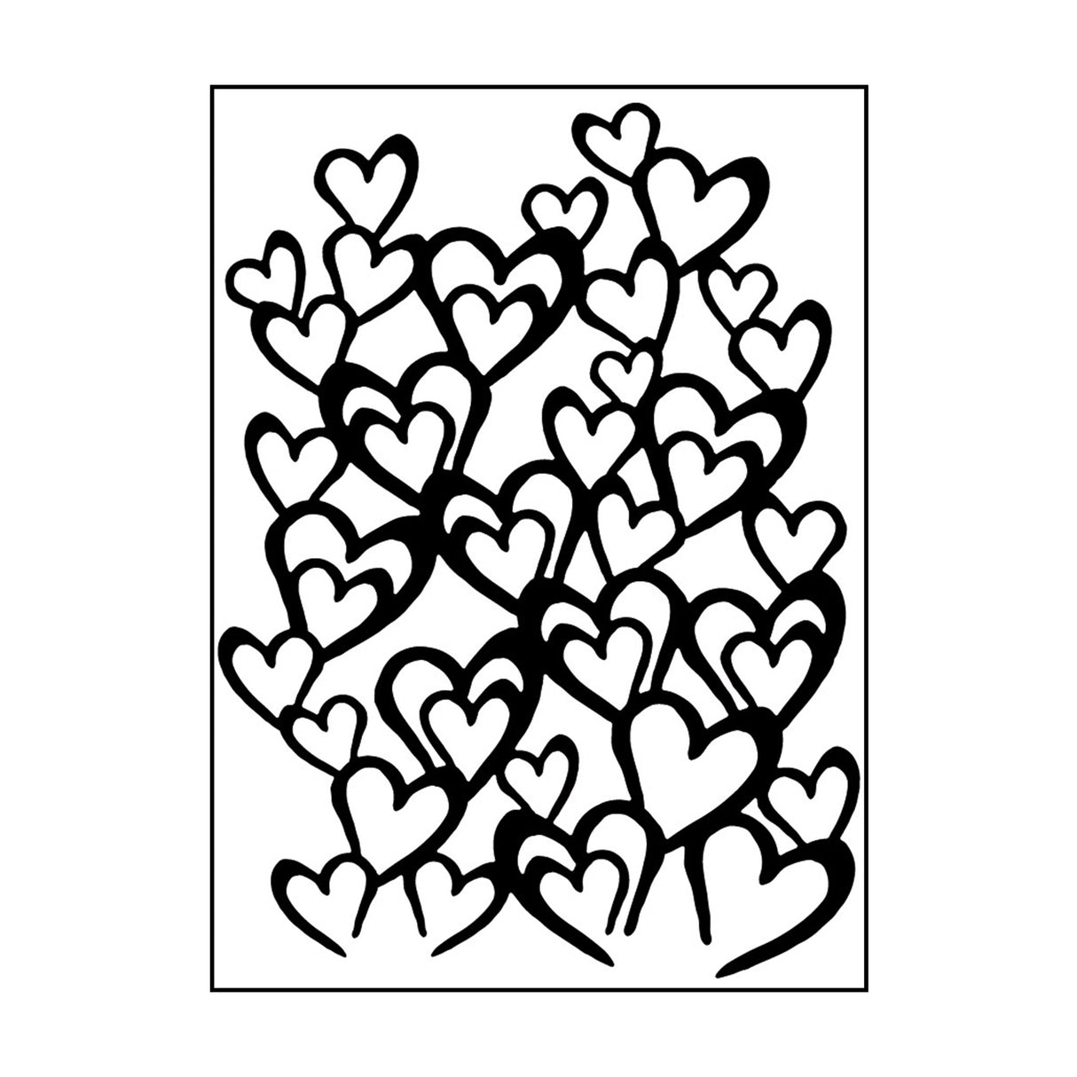 Carabelle studio • embossing sjabloon 10,8x14,6cm envolée de coeurs