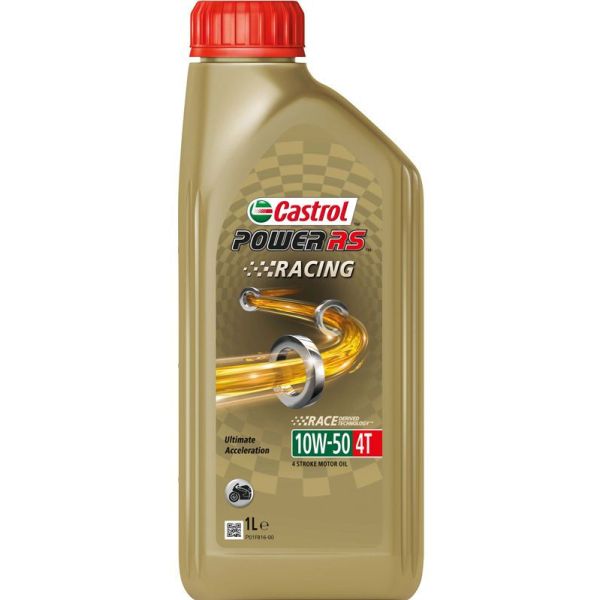 Oil Castrol Power RS Racing 4T 10W -50 - Bouteille de 1 litre