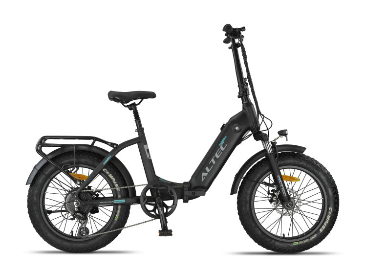 Altec primera fatbike vélo pliant 20 pouces 41 cm unisexe 8v frein à disque noir mat