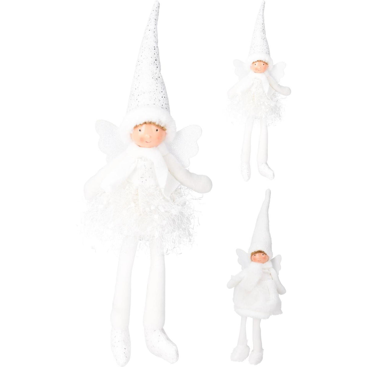 Tissu Home Stylisme Fille Ange Blanc 40cm