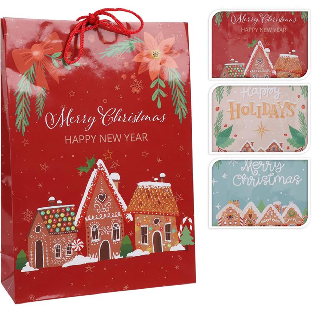 Sac cadeau déco avec image de Noël 25x34cm