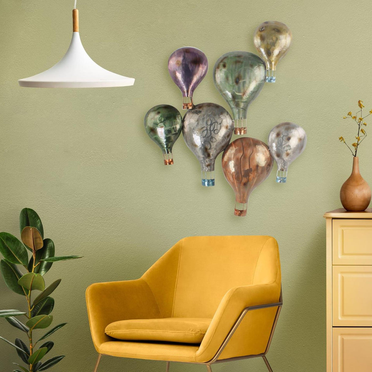 Cozydecor décoration murale montgolfières 83x99cm