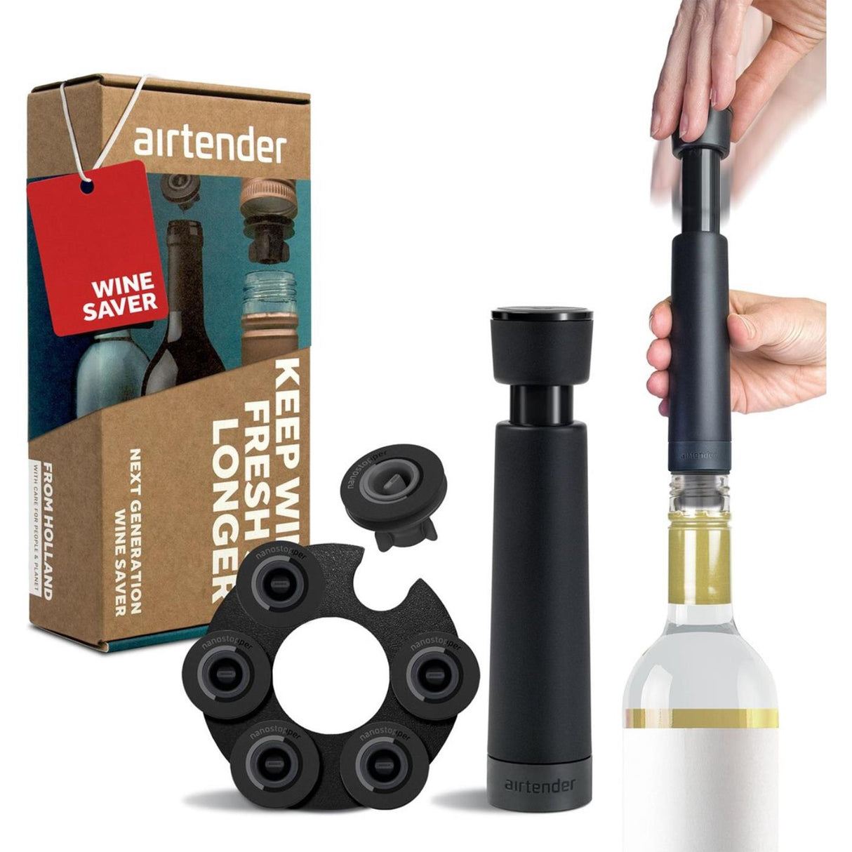 Coffret cadeau sous vide à vin Airtender