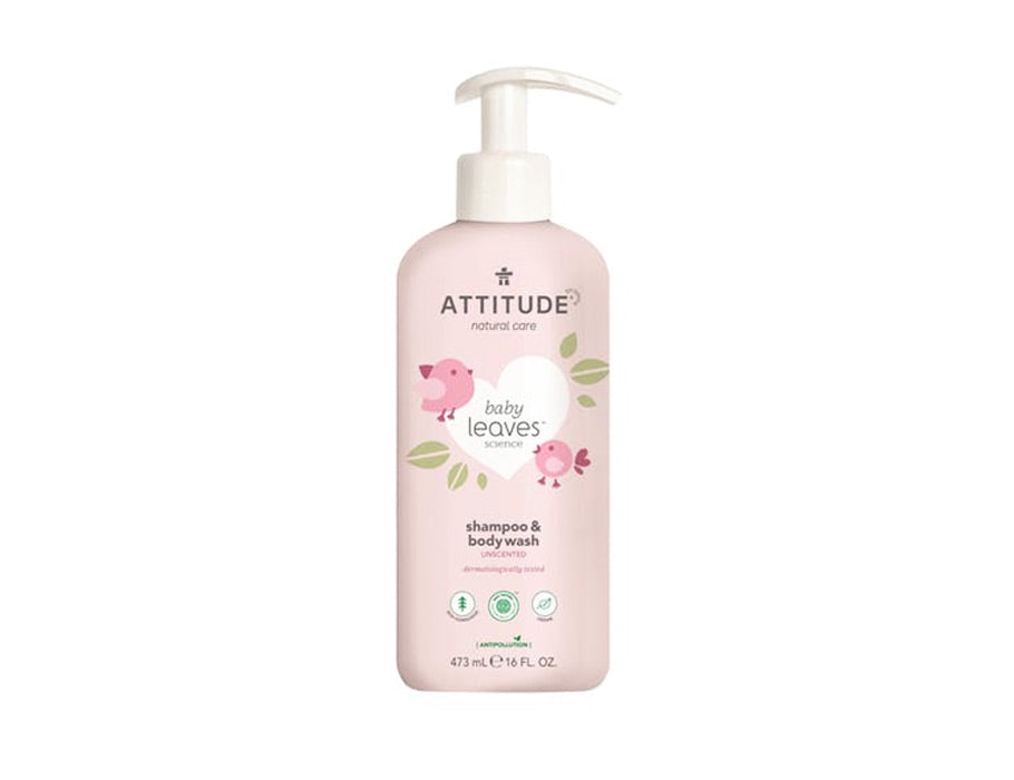 Attitude Baby Leaves Shampoing nettoyant pour le corps 2 en 1 - sans parfum