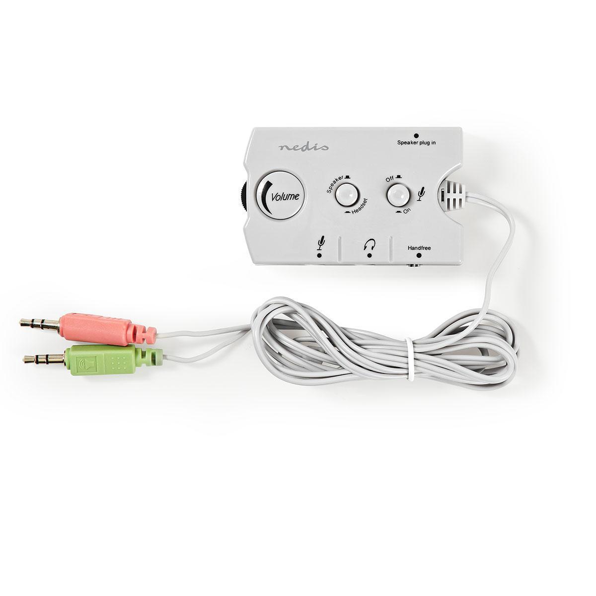 Commutateur audio Nedis | entrée : 2x 3,5 mm mâle | sortie : 3x 3,5 mm femelle + 2,5 mm femelle | 1 pièce - ascr10020gy ascr10020gy