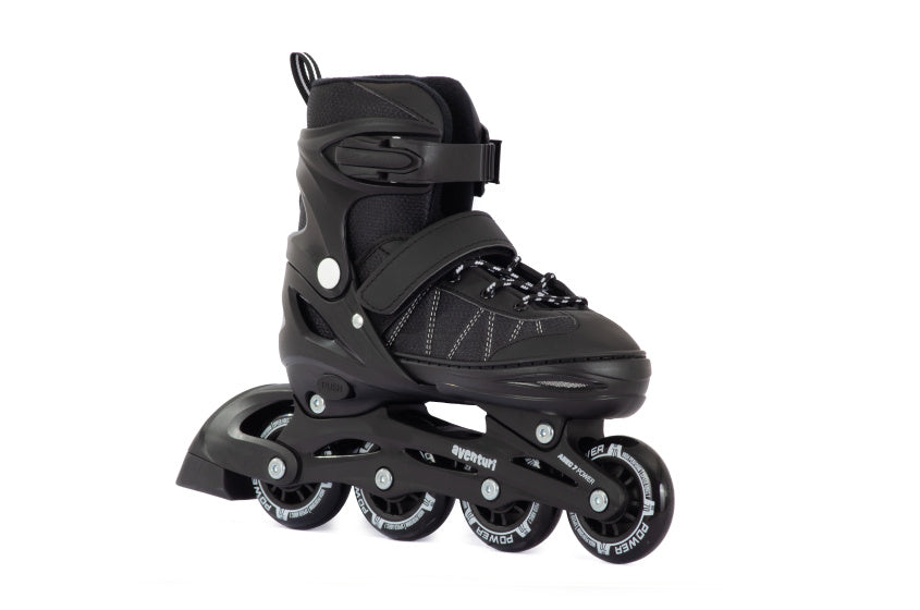 Patins à roues alignées réglables Aventuri, bottes semi-souples, noires, taille 38-41 (l)