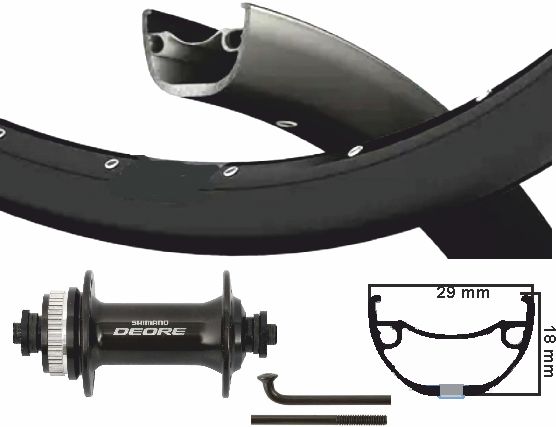 Kgs Shimano roue avant 28 29 pouces (622) noir QR patte center lock 110 mm