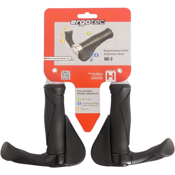 Ergotec paire de poignées mf2 petit kraton aluminium 130+130 mm - noir