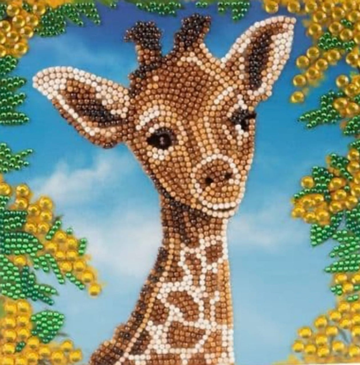 Peinture diamant Brandunit - carte de bébé girafe