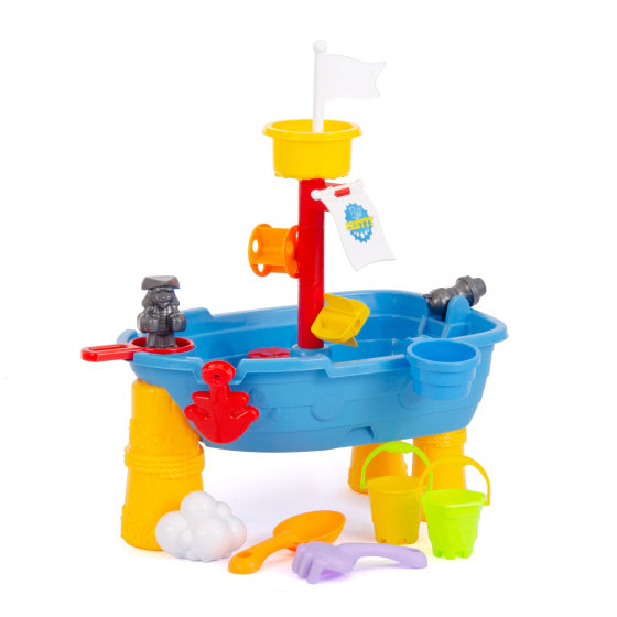 Jouets de plage table de sable et d'eau compacte avec accessoires, 21 pièces