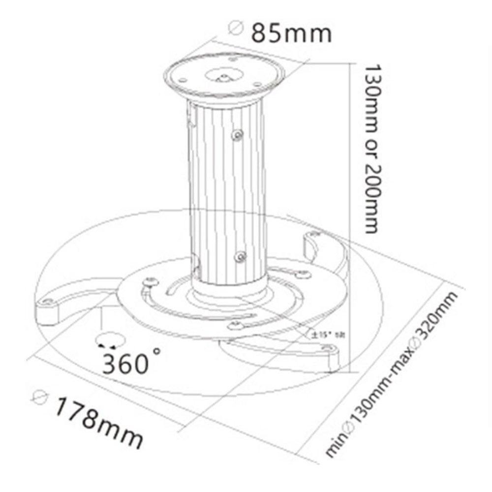 Support de plafond pour projecteur Abi