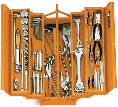 Boîte à outils pliante Beta, cinq parties, tôle d'acier c20 - 021200001