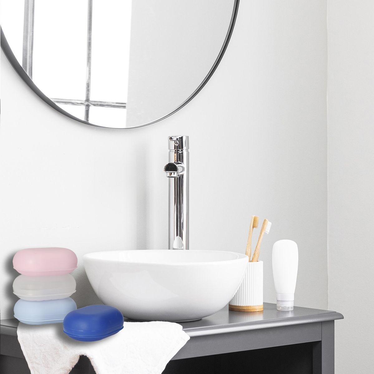 Boîte à savon pour le bain givrée assortie