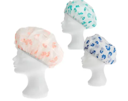 Bonnet de douche amusant pour le bain, fleurs assorties