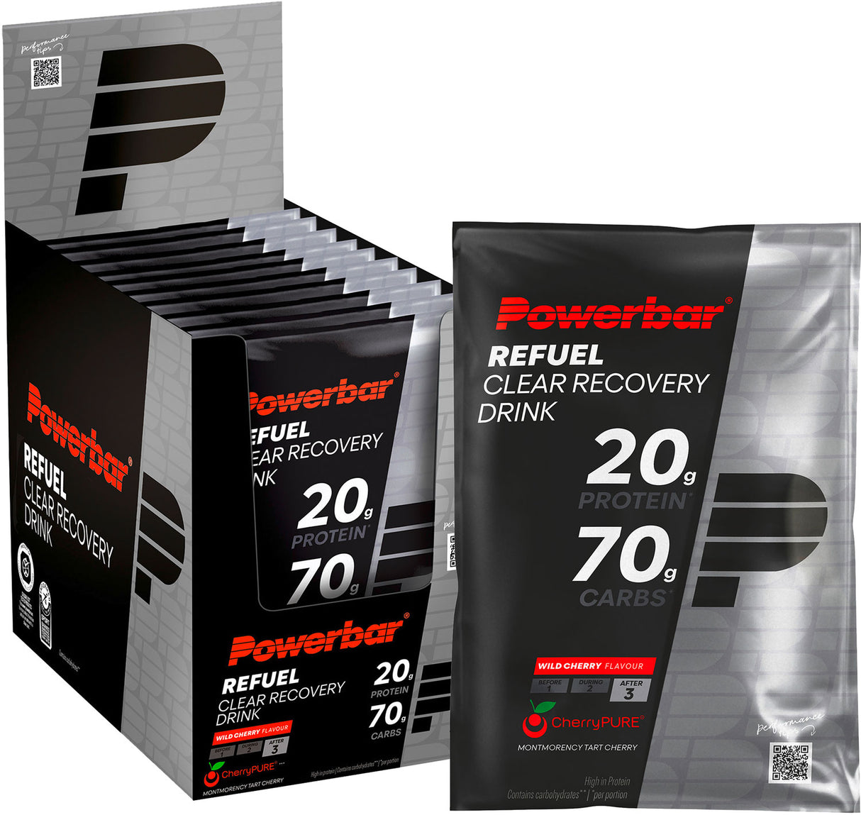 Powerbar black line refuel boisson de récupération claire 10x97g