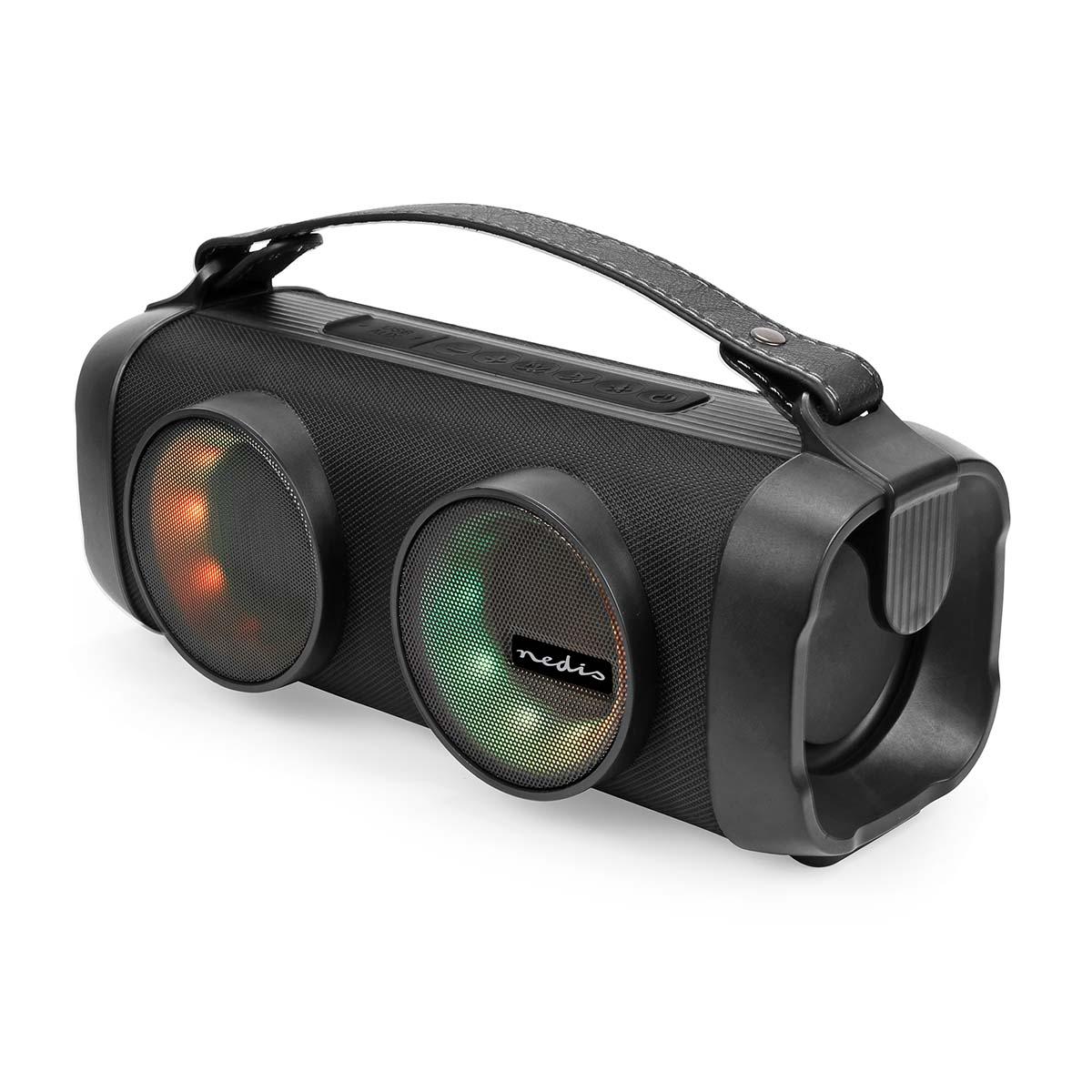 Ty Nedis Bluetooth Par Boombox | 5 heures | 2.0 | 24 heures | options de lecture multimédia : aux usb | pouvant être lié | poignée | éclairage de fête | noir - spbb306bk