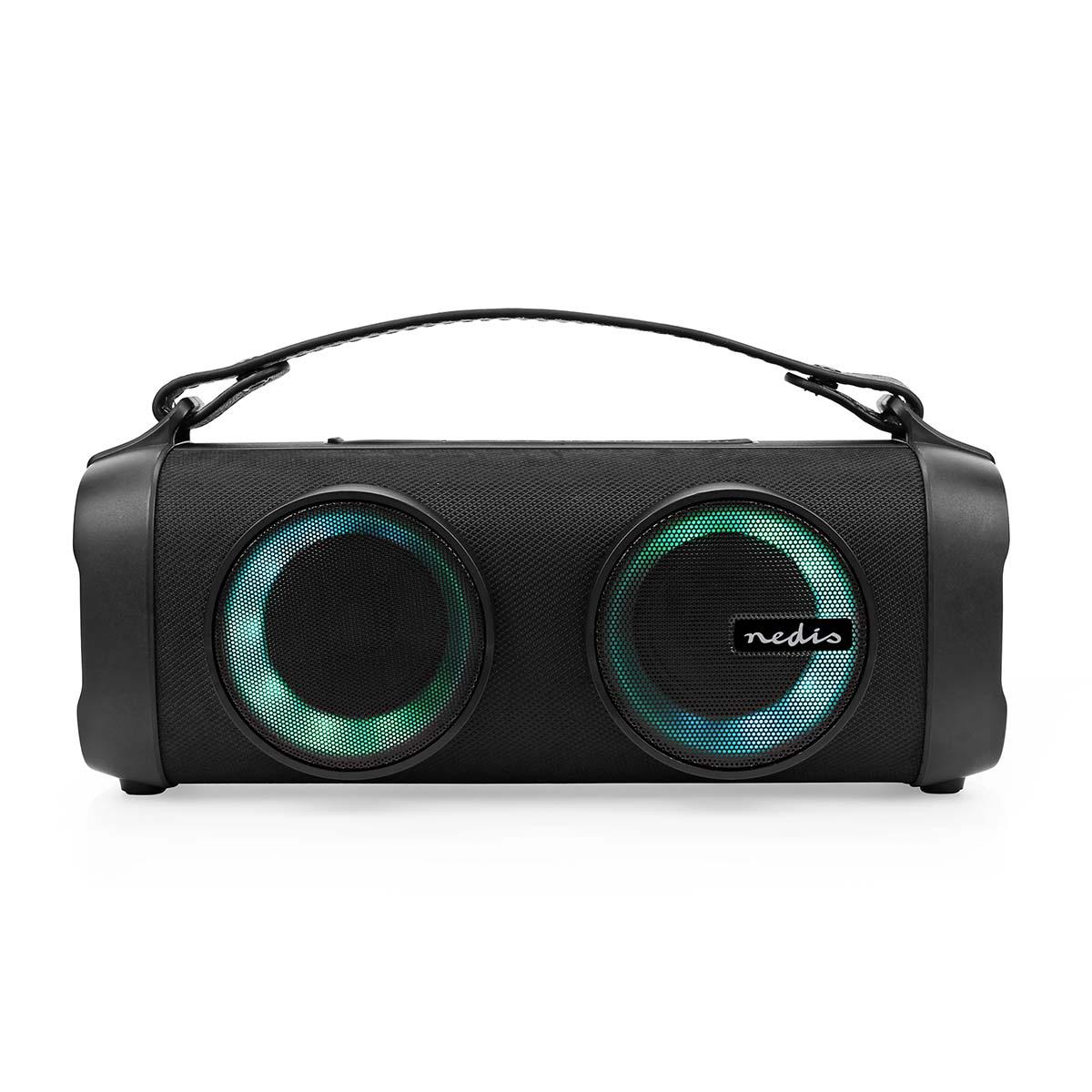 Ty Nedis Bluetooth Par Boombox | 5 heures | 2.0 | 24 heures | options de lecture multimédia : aux usb | pouvant être lié | poignée | éclairage de fête | noir - spbb306bk