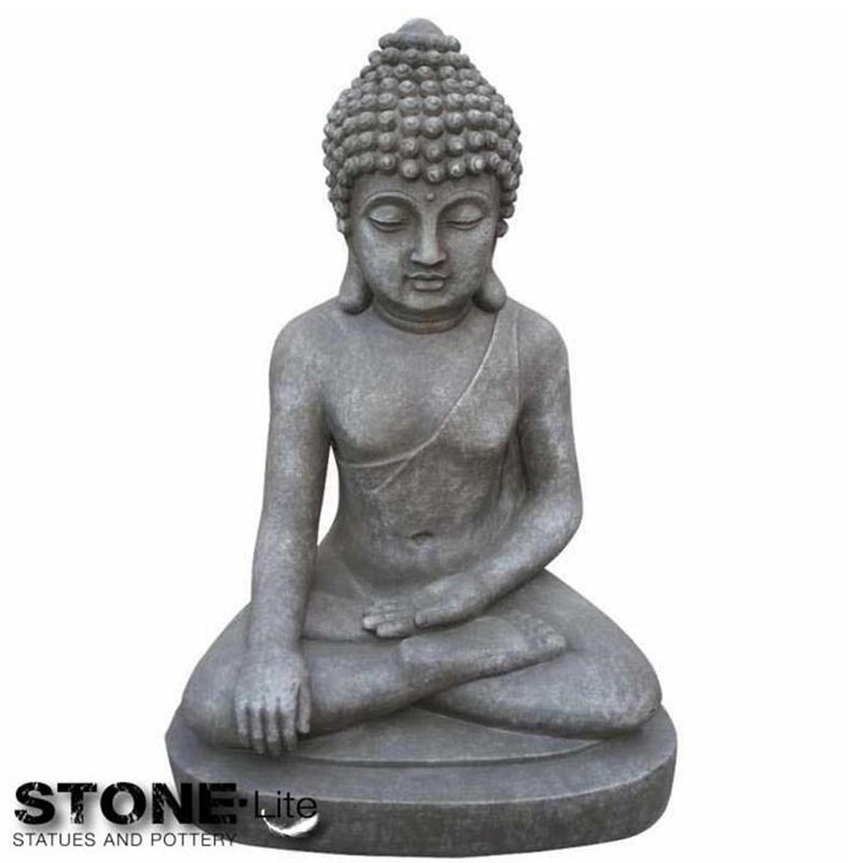Statue de jardin en pierre lite Bouddha assis m 27x20x40cm