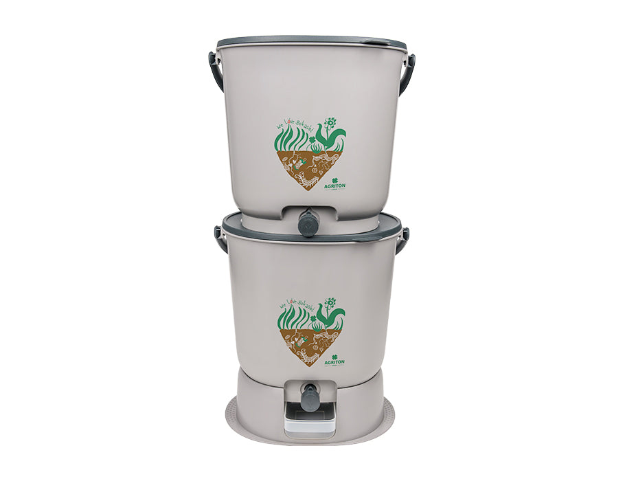 Emiton Bokashi Kitchen Bucket - Essential Gray - Ensemble complet