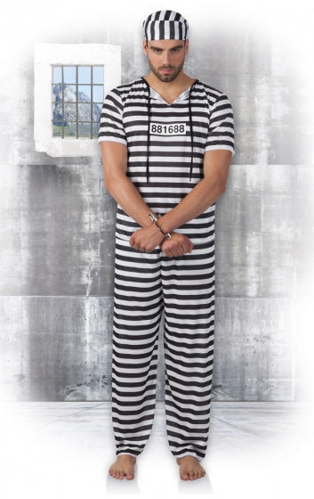 Boland Dress Up Prisoner Heren Black White Taille M L