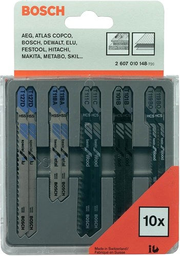 Bosch accessoires jeu de 10 lames de scie sauteuse bois métal - 2607010148