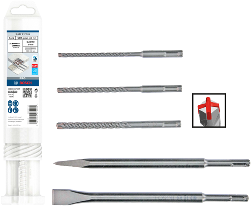 Accessoires Bosch 5 pièces sds-plus pro plus 5x jeu de forets et burins - 2607017515