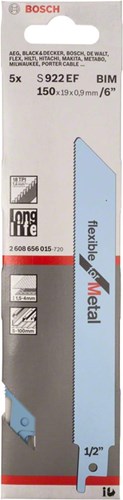 Accessoires Bosch 5x lame de scie alternative flexible pour métal s922ef - 2608656015