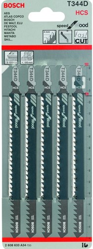 Accessoires Bosch 5x vitesse pour lame de scie sauteuse à bois t344d - 2608633a34