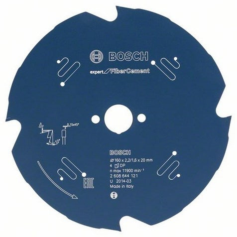 Bosch accessoires lame de scie circulaire expert pour fibrociment 160x20x2,2 1,6x4t - 2608644121