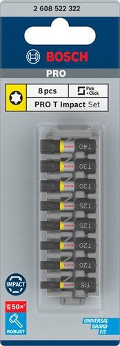 Imp bosch accessoires acte jeu d'embouts 8 pièces - tx15 à tx40 - act control - 2608522322