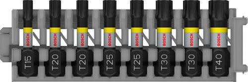 Imp bosch accessoires acte jeu d'embouts 8 pièces - tx15 à tx40 - act control - 2608522322