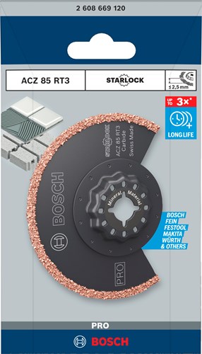 Accessoires Bosch bosch pro acz 85 rt3 - lame de scie multi-outils - en forme de segment - riff en carbure - starlock