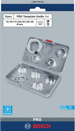 Bosch accessoires pro template guide set metrisch voor bovenfrees | 9-delig - 2608190064