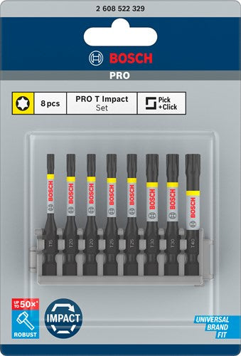 Imp bosch accessoires embout à vis act control t15 t20 t25 t30 t40 50 mm 8x - 2608522329