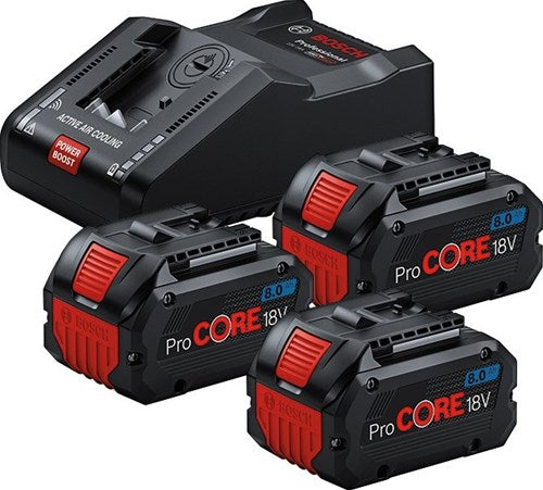 Bosch bleu 3 x procore18v 8.0ah + 1 x gal 18v-160 | jeu de batteries - 0615a5004y