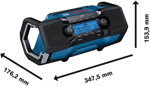 Bosch bleu gpb 18 v-2 sc radio de chantier 18v | (réception via DAB+, Bluetooth, FM et AUX) | sans chargeur de batterie - 06014a3100