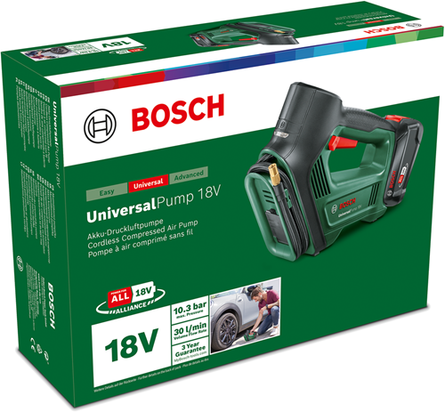 Bosch vert bosch universalpump compresseur 18v - 10,3 bar - avec batterie 18 v et chargeur