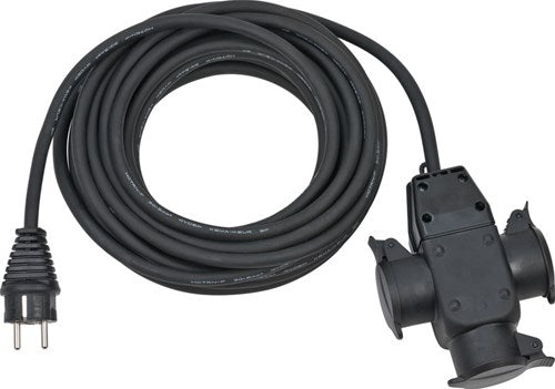 Chantier de construction Ngk Brennerstuhl verleabel | 10m | h07rn-f3g1.5 noir | avec raccord en caoutchouc à 3 voies | ip44-1167810301