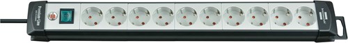 Brennerstuhl multiprise premium-line 10 prises noir gris clair 3m h05vv-f 3g1.5
