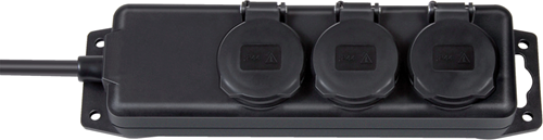 Distributeur de prises Brennerstuhl | IP44 | 3 fois | noir | 2m | h07rn-f 3g1.5 fr - 1159934