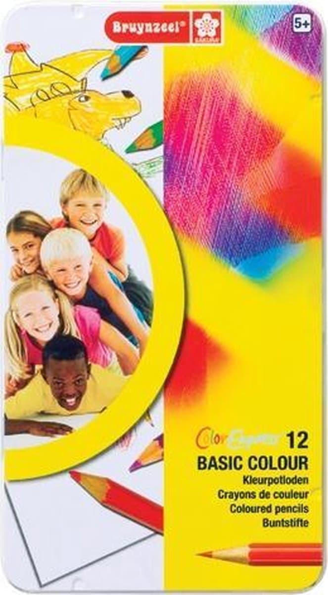 Bruynzeel - 12 crayons de couleur de base en boîte