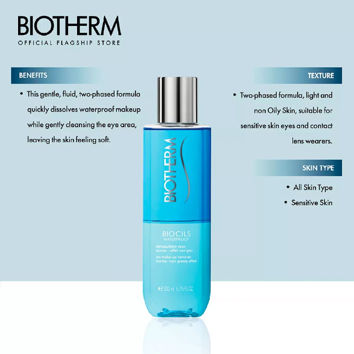 Biotherm maquillage waterproof entferner biocils flacon 100ml femme