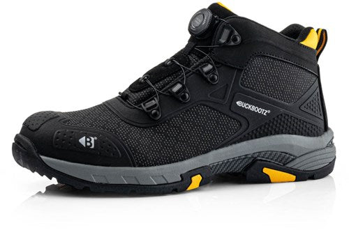 Buckbootz werkschoen tradez wheelz mid s1ps boa | zwart | maat 41 - 5055138026878