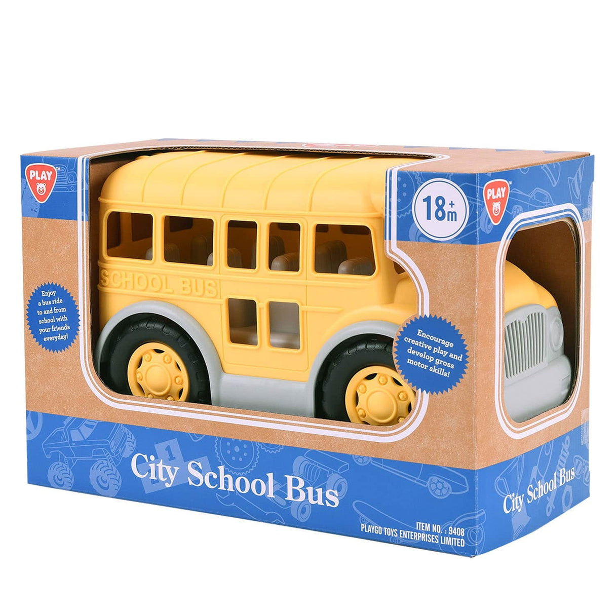 Playgo - autobus scolaire urbain en plastique robuste
