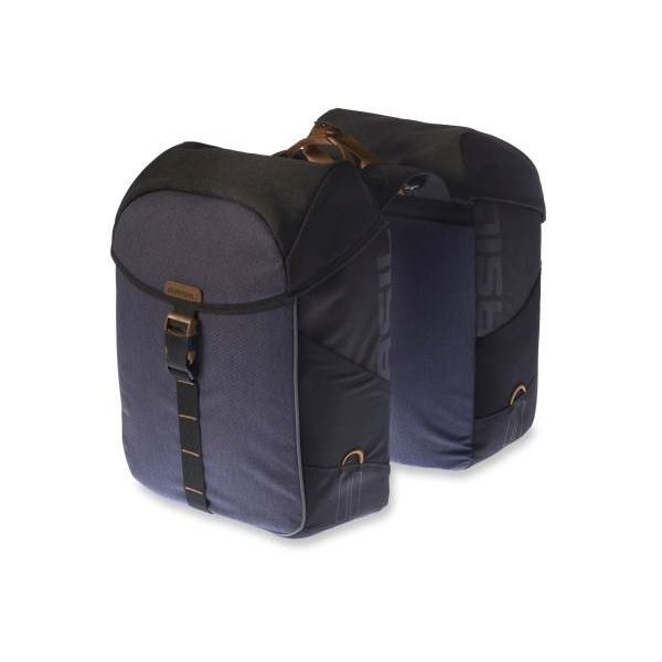 Sac double à vélo de basilic, étanche, système de pont universel, 34L, anthracite noir