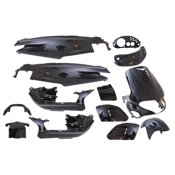 Jeu de plaques de bordure 15 pièces pour Gilera Runner jusqu'à l'année de construction 08-2005 - noir métallisé
