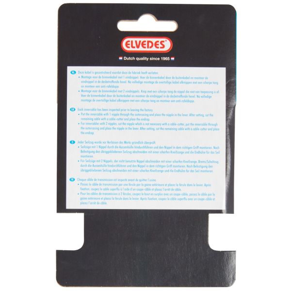Elvedes Rem Binnenkabel 2 000 mm 1 × 19 fil galvanisé Ø1,5 mm avec un-diable Ø7 × 6 mm